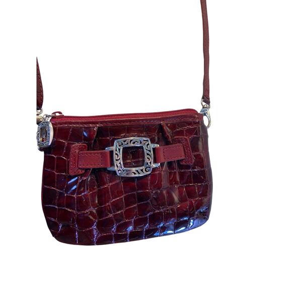 Brighton patent leather croc pattern embossed wallet /crossbody. - Picture 1 of 8